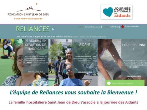 page d'accueil de la plateforme Reliances