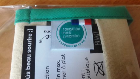 logo Fondation pour l'Audition sur masque Sourire®