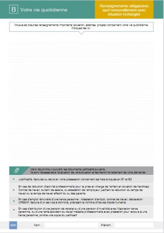 page 8 du formulaire de demandes