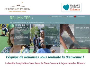 page d'accueil de la plateforme Reliances