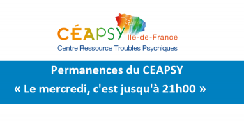 permanences du Céapsy, le mercredi c'est jusqu'à 21h